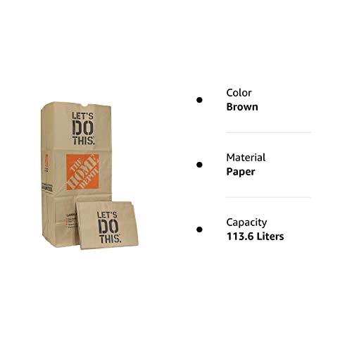 THE HOME DEPOT Heavy Duty Brown Paper 30 Gallon Lawn and Refuse Ba...