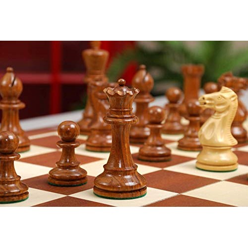 The Grandmaster Series Chess Pieces - 4 King Golden Rosewood & B...