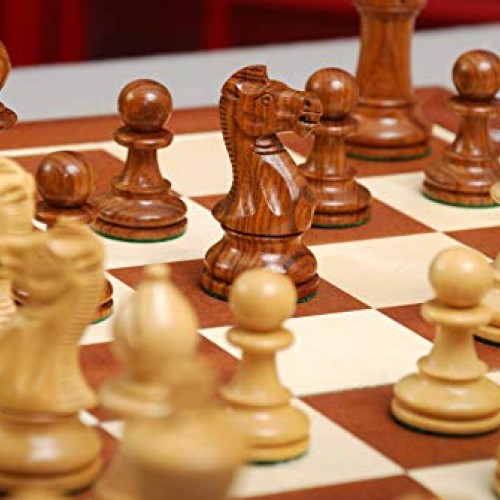 The Grandmaster Series Chess Pieces - 4 King Golden Rosewood & B...