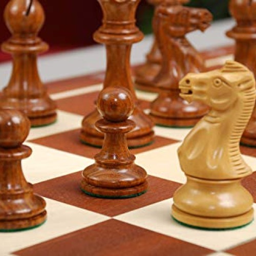 The Grandmaster Series Chess Pieces - 4 King Golden Rosewood & B...