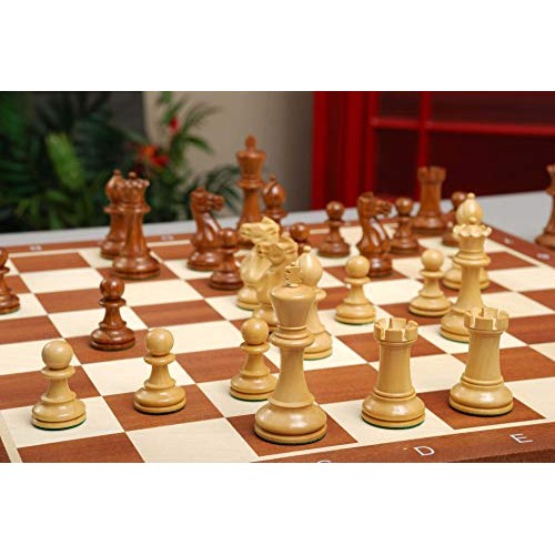 The Grandmaster Series Chess Pieces - 4 King Golden Rosewood & B...