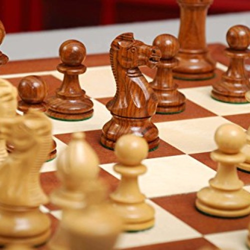 The Grandmaster Series Chess Pieces - 4 King Golden Rosewood & B...