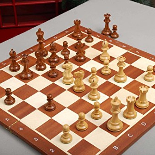 The Grandmaster Series Chess Pieces - 4 King Golden Rosewood & B...