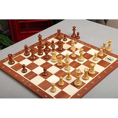 The Grandmaster Series Chess Pieces - 4 King Golden Rosewood & B...
