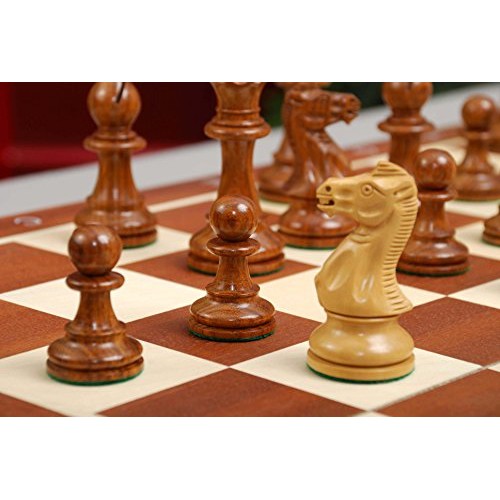 The Grandmaster Series Chess Pieces - 4 King Golden Rosewood & B...