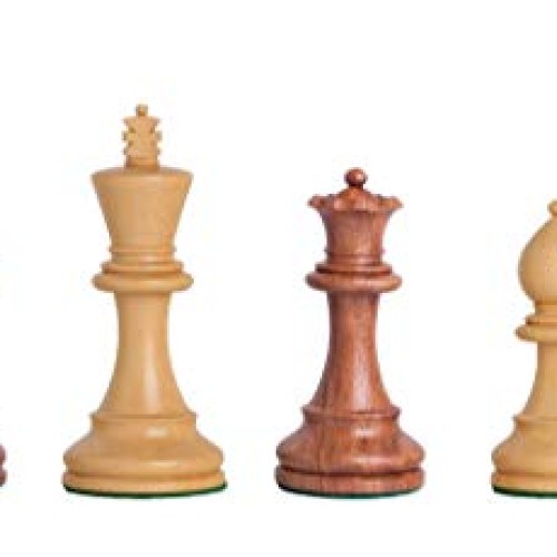 The Grandmaster Series Chess Pieces - 4 King Golden Rosewood & B...