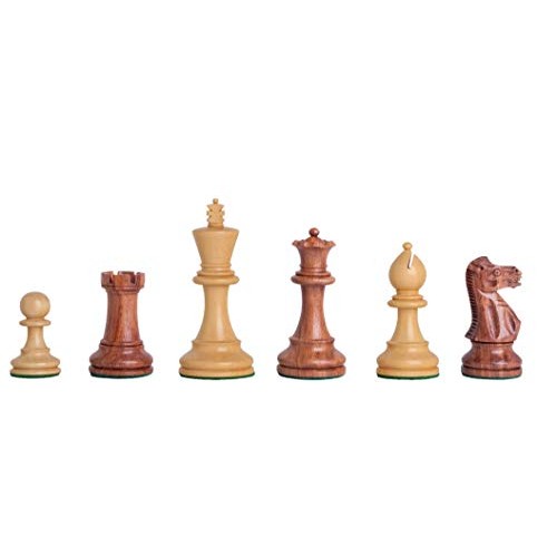 The Grandmaster Series Chess Pieces - 4 King Golden Rosewood & B...