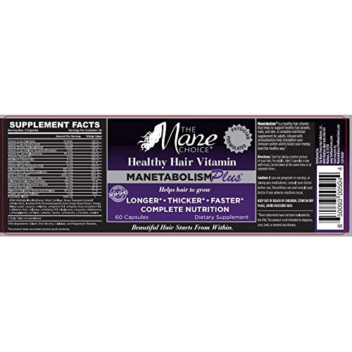 THE MANE CHOICE MANETABOLISM Plus Healthy Hair Growth Vitamins - ...