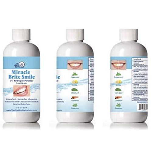 Miracle Brite Smile MOUTHWASH - 3% Food Grade Hydrogen Peroxide an...