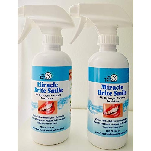 Miracle Brite Smile MOUTHWASH - 3% Food Grade Hydrogen Peroxide an...