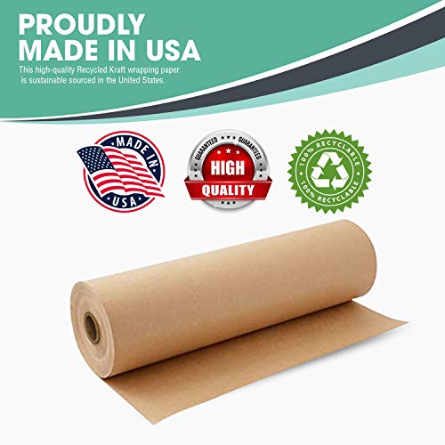 Kraft Brown Wrapping Paper Roll 48 x 1,800 150 ft – 100% Recyc...