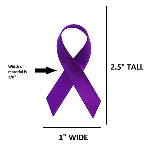 USA Made 250 Purple Satin Awareness Ribbons - Bag of 250 Fabric Ri...