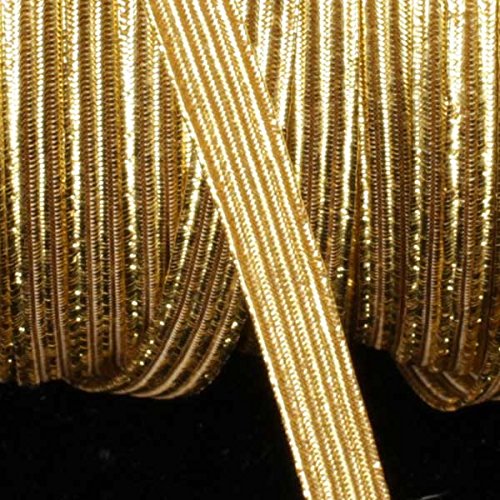 The Ribbon People Gold Contemporary Braided Elastic Trim 0.25 x 1...