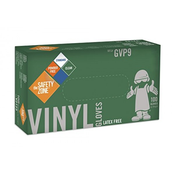 Disposable Vinyl Gloves - Powder Free, Clear, Latex Free and Aller...