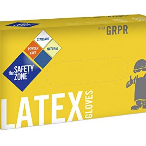 Safety Zone GRPR-XL-1-T Powder Free Disposable Natural Latex Rubbe...
