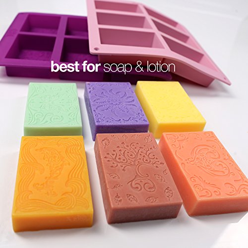 Rectangle Silicone Soap Molds - Set of 2 for 12 Cavities - Mixed P...