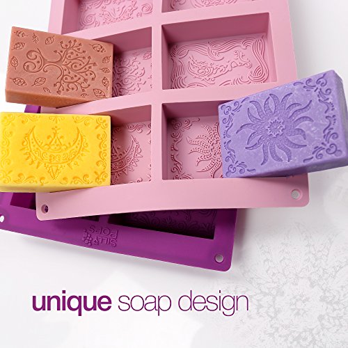 Rectangle Silicone Soap Molds - Set of 2 for 12 Cavities - Mixed P...