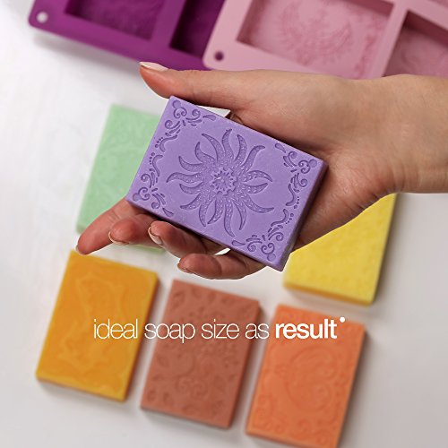 Rectangle Silicone Soap Molds - Set of 2 for 12 Cavities - Mixed P...