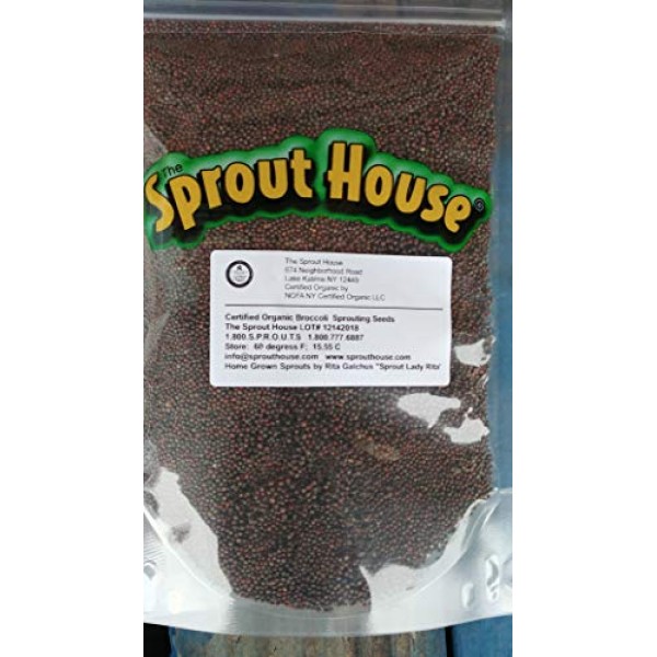 The Sprout House Certified Organic Non-GMO Sprouting Seeds Broccol...