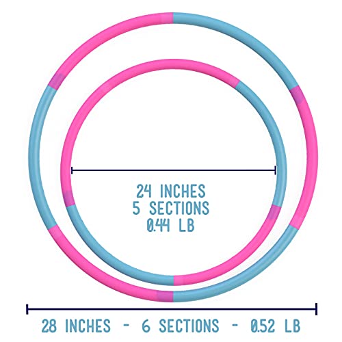 The Toyagator Hula Hoop for Kids, Pink & Blue 6 Section Premium Qu...