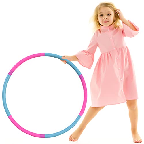 The Toyagator Hula Hoop for Kids, Pink & Blue 6 Section Premium Qu...