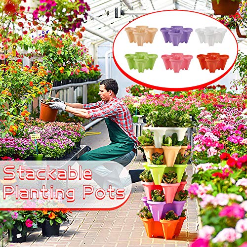 Stackable Gardening Pots, Plastic Plant Nursery Pots, Self Waterin...