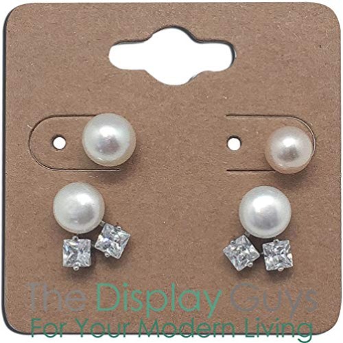 500-Pack 2x2 Pre-Punched Hanging Jewelry Earrings Display Cards B...