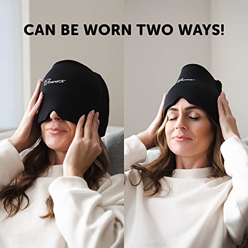 TheraICE Form Fitting Gel Ice Headache Relief Cap, Hot & Cold Ther...