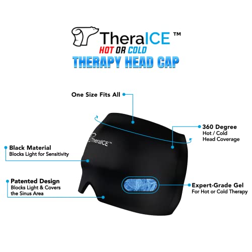 TheraICE Form Fitting Gel Ice Headache Relief Cap, Hot & Cold Ther...