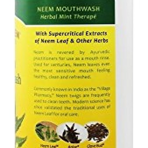 Theraneem Organix Herbal Neem Mouthwash,Mint Therape 16 Ounce Pac...