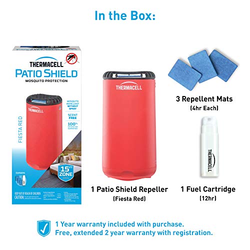 Thermacell Patio Shield Mosquito Repeller; Highly Effective Mosqui...