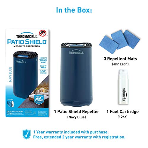 Thermacell Patio Shield Mosquito Repeller, Navy; Highly Effective ...