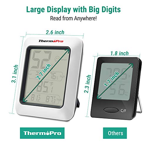 ThermoPro TP50 2 Pieces Digital Hygrometer Indoor Thermometer Room...