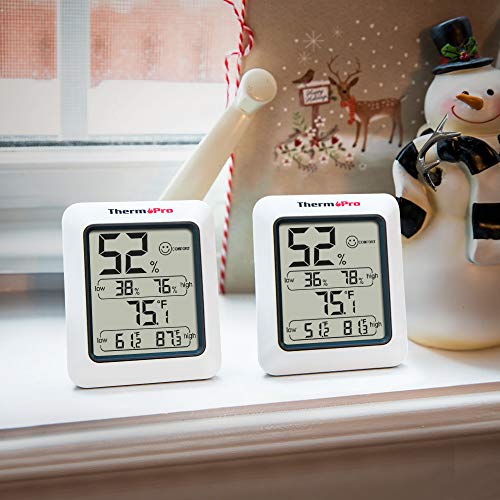 ThermoPro TP50 2 Pieces Digital Hygrometer Indoor Thermometer Room...