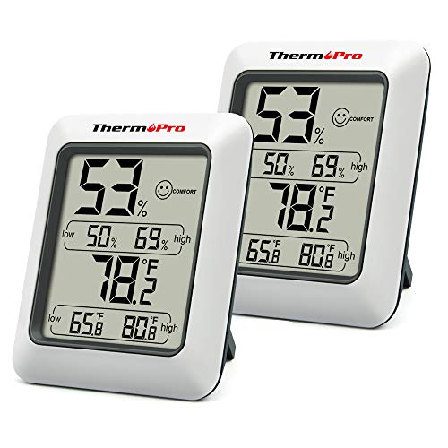ThermoPro TP50 2 Pieces Digital Hygrometer Indoor Thermometer Room...