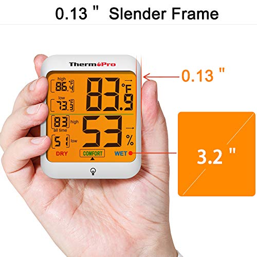 ThermoPro TP53 2 Pieces Hygrometer Humidity Gauge Indicator Digita...