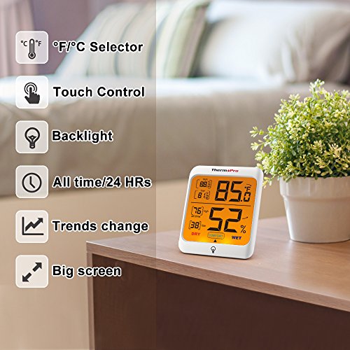 ThermoPro TP53 2 Pieces Hygrometer Humidity Gauge Indicator Digita...