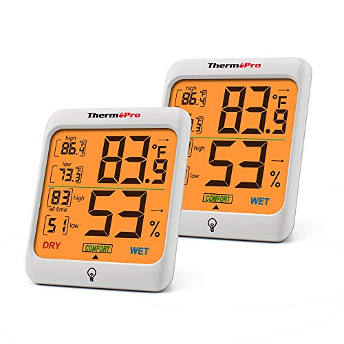 ThermoPro TP53 2 Pieces Hygrometer Humidity Gauge Indicator Digita...