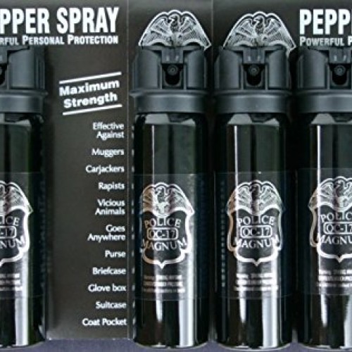 4 Police Magnum Pepper Sprays 4 oz Ounce Flip Top - Pack of Four...
