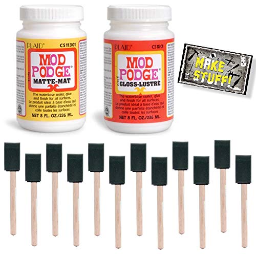 Decoupage Set: Mod Podge Glue 8 oz. Each Matte and Glossy Finish...