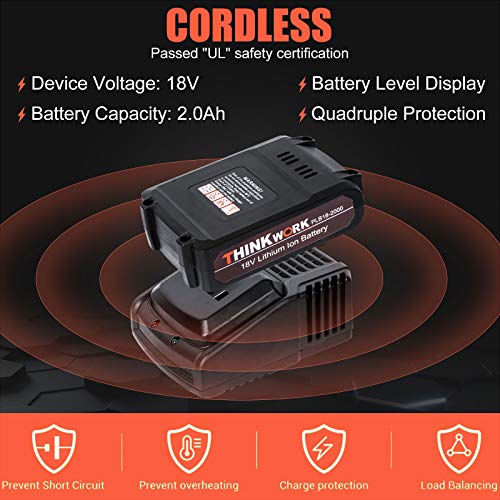20V 18 Gauge Cordless Brad Nailer, Battery Powered Nail , 2 in ...