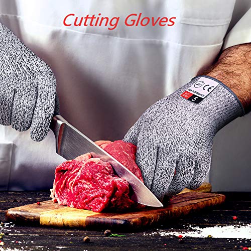 4 PCS M+L Cut Resistant Gloves Level 5 Protection for Kitchen, U...