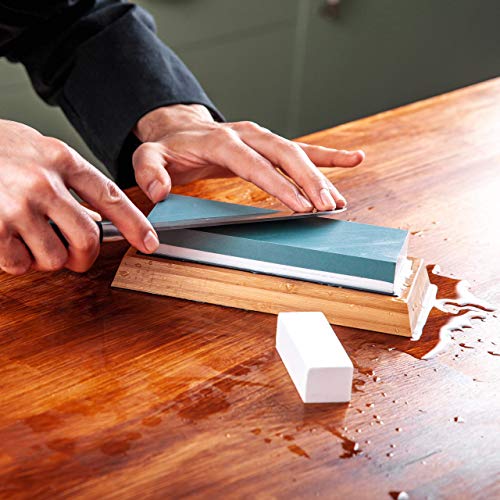 Knife Sharpening Stone Set Whetstone Kit 4 Grit 400/1000 3000/8000...