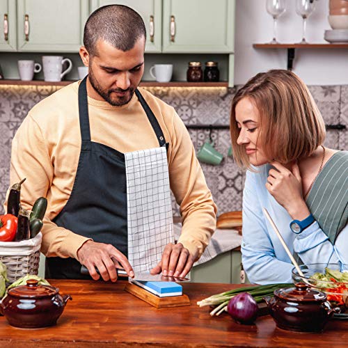 Knife Sharpening Stone Set Whetstone Kit 4 Grit 400/1000 3000/8000...