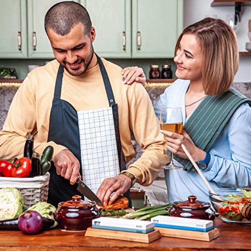 Knife Sharpening Stone Set Whetstone Kit 4 Grit 400/1000 3000/8000...