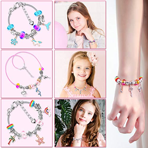 110 Pcs Charm Bracelets Making Kit for Girls, Thrilez Charm Beads ...