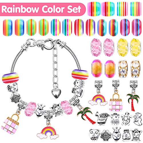 110 Pcs Charm Bracelets Making Kit for Girls, Thrilez Charm Beads ...