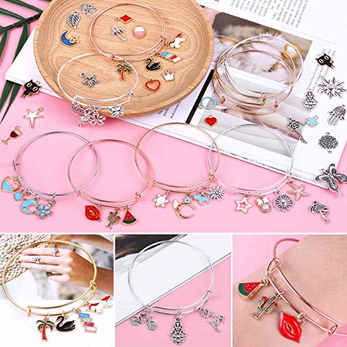 300Pcs Bangle Bracelets Making Kit, Thrilez Charm Bracelet Making ...