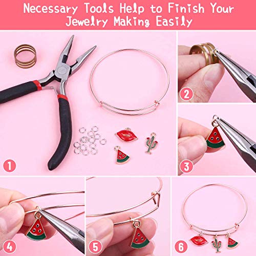 300Pcs Bangle Bracelets Making Kit, Thrilez Charm Bracelet Making ...