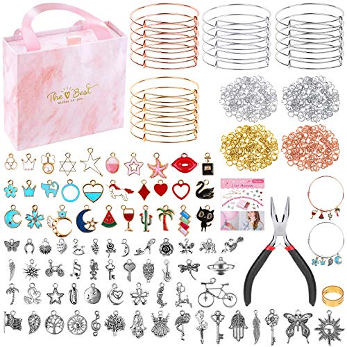 300Pcs Bangle Bracelets Making Kit, Thrilez Charm Bracelet Making ...